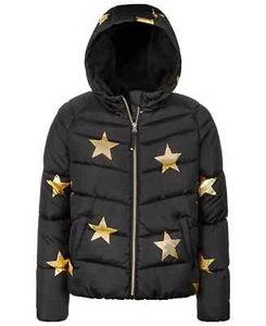 Rothschild & Co Big Girls Gold Star Foil-Print Hooded Puffer Coat $85 Size S 7/8 - Picture 1 of 6