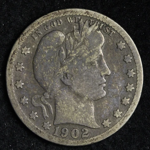 1902-S Barber Silver Quarter CHOICE VG E250 GCM Cover