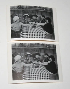 2 Little Rascals Penny Arcade Film TV Star Promo schwarzweiß Geldbörse Fotokarte 1960-70er - Bild 1 von 2