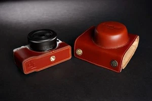 Hecho a mano Cuero Genuino Real Estuche completo con Cámara Cámara Bolso Cubierta para CANON EOS-M2 - Imagen 1 de 11