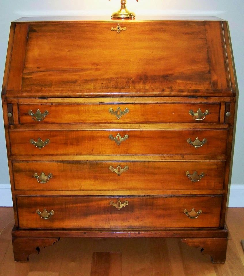 18th Century Wood Desk New England Drop-Front Stunning Patina from Salem MA - Image 1 of 4