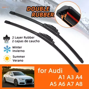 Car Windshield Wiper Blades Rubber Frameless for Audi A4 B8 B9 Allroad 2008-2018 - Picture 1 of 7