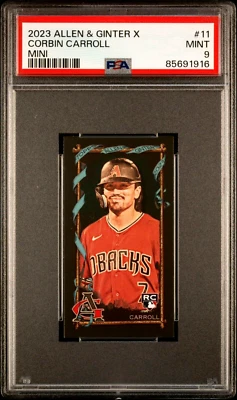2023 Topps Allen & Ginter X MINI Corbin Carroll Rookie Card #11 PSA 9 MINT RC - Image 1 of 4