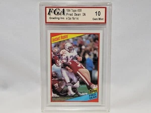 1984 Topps # 355 Fred Dean IA con tarjeta de fútbol americano Dan Marino clasificación FGA 10 gemas como nueva - Imagen 1 de 7