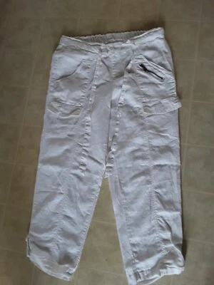Maurices Linen Rayon Blend crop Pants White,Sz 9/10 - Image 1 of 4