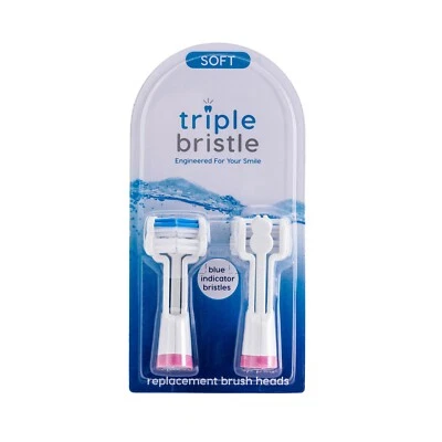 Triple Bristle 3-sided Sonic Toothbrush Replacement Brush Heads PINK - FREE SHIP Foto 1 de 4