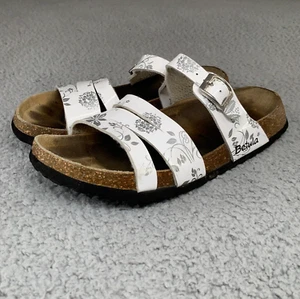 Sandalias para mujer Betula Birkenstock 8 blancas gris floral 250 cuero patentado con tiras - Imagen 1 de 16