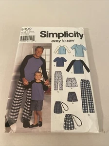 Simplicity 9499 MENS + BOYS Pajamas T-Shirt Pants Boxer Shorts S-XL Pattern UNCT - Picture 1 of 2