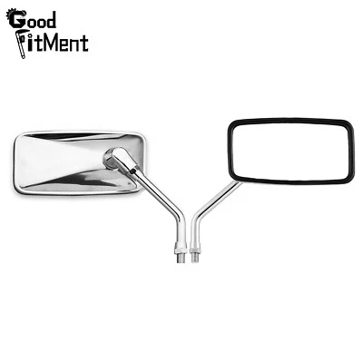 Par de espejos retrovisores cromados para moto 10 mm rectangulares para Honda Rebel 250 500 Foto 1 de 4