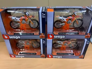 Modellino bici giocattolo 4XJeffrey Herlings FACTORY KTM SXF 450 1:18 DieCast Motocross MX - Foto 1 di 12