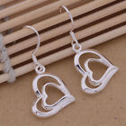925 Sterling Silver Heart Earrings Drop Dangle Love Romance Uk Seller