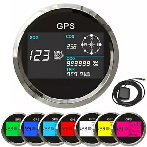 85mm Marine Boat GPS Speedometer Odometer Meter 0-999Knot Speed Gauge Waterproof - Picture 1 of 11