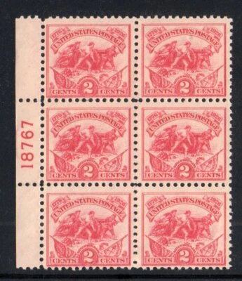 1926 US 629 Battle of White Plains 2c Left Side Plate Block of 6 18766 VF/XF MNH - Image 1 of 3