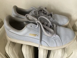 womens periwinkle leather Vans 7.5 - Picture 1 of 5