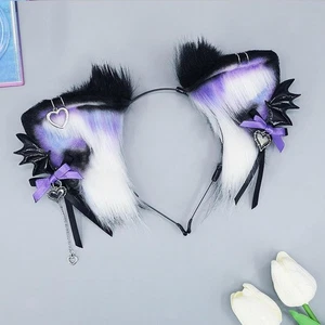 Gothic Lolita Animal Headband Carnival Performance Prom Faux Furs Headwear - Picture 1 of 6
