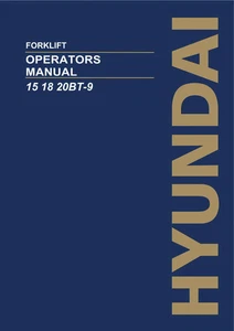 Manual de papel para operador de carretilla elevadora Hyundai 15BT-9 18BT-9 20BT-9 - Imagen 1 de 1