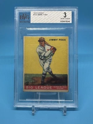 Jimmy Foxx 1933 Goudey en muy buen estado 3 Foto 1 de 2