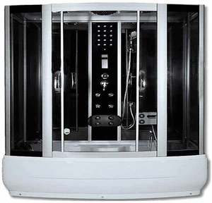 Deluxe Dampfdusche WHADIA-BL 170x90 schwarz Duschwanne Dusche Duschtasse - Bild 1 von 12