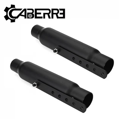 Pair 12'' Motorcycle Exhaust Pipe Muffler For Cafe Racer Chopper Universal  - Image 1 of 4