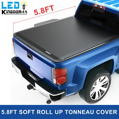 5.8FT Roll Up Tonneau Cover For 2014- 2018 Chevy Silverado Sierra 1500 Truck Bed Foto 1 de 4