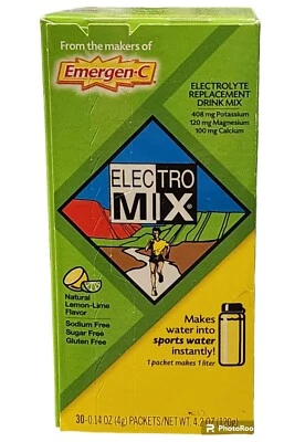 EMERGEN-C ELECTRO MIX Electrolito Repuesto Bebida Limón Lima 30 Pts Muy Buen Estado NUEVO Foto 1 de 4