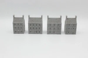 Z Scale 1/220 3D Printed European Houses WWII Medium/Large Size 2 Story 4 peices - Picture 1 of 1