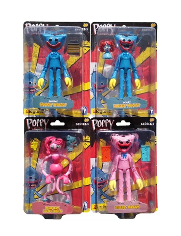 Lot of 4 POPPY Playtime Huggy Wuggy, Mommy Long Legs, Kissy Missy, Series 1 NEW Cover