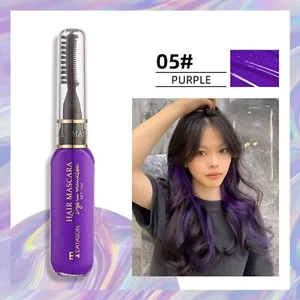Girls Hair Chalk Temporary Hair Color Comb Hair Dye Mascara Brush Purple #5 - Picture 1 of 5