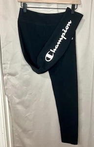 Champion Leggings Girls Large Script Logo Athletic Youth 3/4 Length Athleisure - Picture 1 of 7