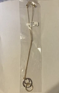 Neu mit Etikett Park Row gold- & silberfarbene Halskette, moderner Ringanhänger! - Bild 1 von 3