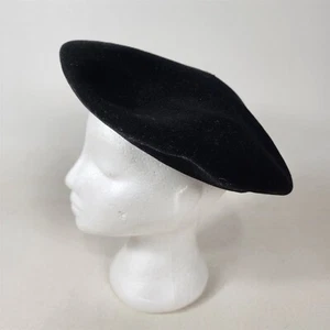 Vintage Flamenco Impermeable Butscher Black Beret Hat Cap - Picture 1 of 8