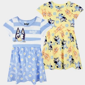 Bluey Kleid 2er Pack | Bingo Mädchen Kleider für den Sommer | 2er Pack Kleid - Bild 1 von 16
