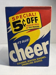 Vintage 1950s Sealed Blue Cheer Laundry Detergent Box 1 Lb 6 Oz Procter Gamble - Picture 1 of 6