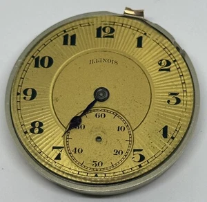 ILLINOIS POCKET WATCH MOVEMENT 19 Jewels 16s 1920 Does Not Run/For Parts - Picture 1 of 20