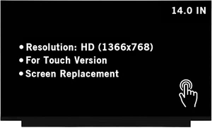 1366x768 40Pins NT140WHM-T00 V8.1 V8.2 V8.3 14'' LCD Display On-Cell TouchScreen - Picture 1 of 1