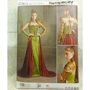 Simplicity 8363 Cosplay Fantasía Reina Malvada Vestido Disfraz Costura Patrón 14-22 NUEVO - Imagen 1 de 2