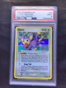 Pokemon Cards: EX Unseen Forces Reverse Holo: Aipom 34/115 PSA 9 - Picture 1 of 6