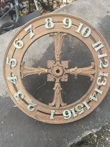 Antico quadrante indicatore pavimento ascensore epoca art deco ghisa ottone - Foto 1 di 9