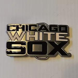 VINTAGE CHICAGO WHITE SOX Official Licensed Logo Metal Pewter Belt Buckle - Picture 1 of 4