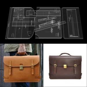 Leather Craft Men's Messenger Bag Laptop Bag Briefcase Handbag Sewing Pattern - Picture 1 of 9