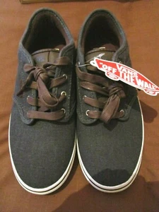 YOUTH VANS ATWOOD DELUXE LOW TOP SIZE UK 4 EU 36.5 / 37 23 cm DARK DENIM BROWN - Picture 1 of 10