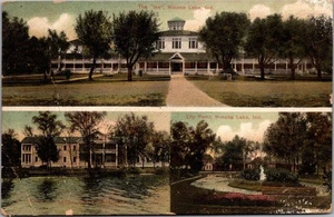 Tarjeta postal WINONA LAKE, Indiana IN vista múltiple c1906 UDB - Imagen 1 de 2