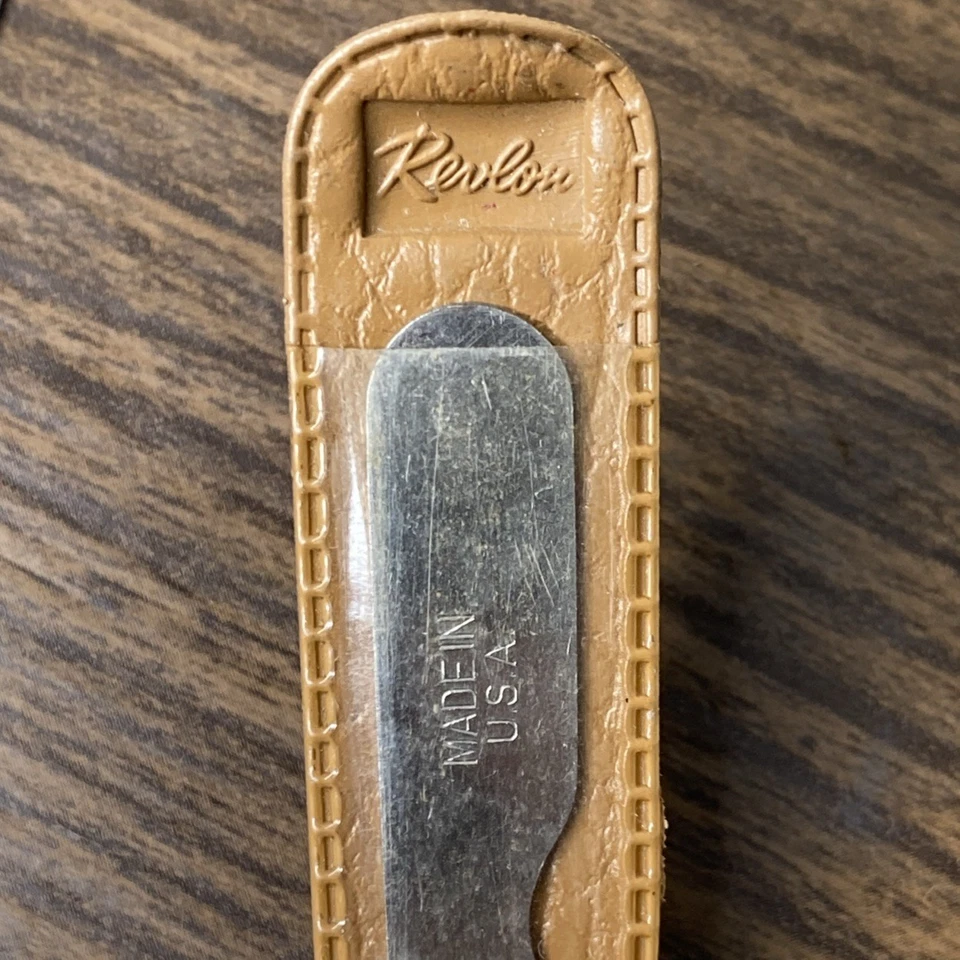 Vintage 1950s Revlon Purse Size 3” Nail File With Storage Sleeve Made In USA - Image 1 of 4