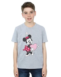 Disney Boys Minnie Mouse Love Heart T-Shirt - Picture 1 of 9
