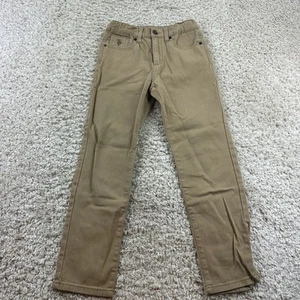 US Polo Assn Khaki Pants Youth Boys Size 10 Tan School Uniform Adjustable Waist - Picture 1 of 10