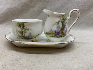 Royal Albert Bone China - Greenwood Tree - Creamer, Sugar, Serving Tray - Picture 1 of 6