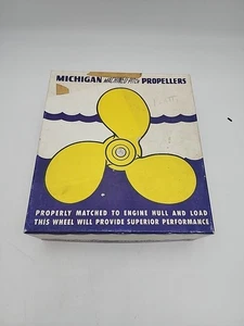 Boat Propeller 3 Blade Brass in Original Box Michigan Brand 72T Vintage Decor - Picture 1 of 11