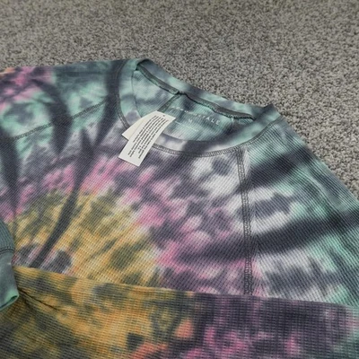 NEW Aeropostale Shirt Womens M Tie Dye Waffle Knit Thermal Long Sleeve Tee Top - Image 1 of 4
