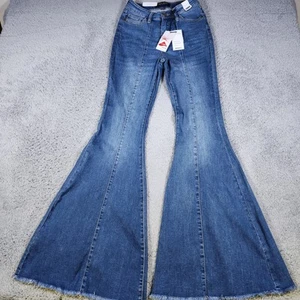Judy Blue Jeans Womens Tag 0/24 Blue Pull On Super Flare High Rise NEW - Picture 1 of 12