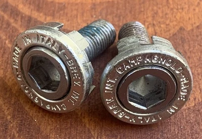 Juego de pernos de manivela CAMPAGNOLO de colección PLATA 8 mm x 18 mm ¡En muy buena condición hecho en ITALIA! Foto 1 de 4